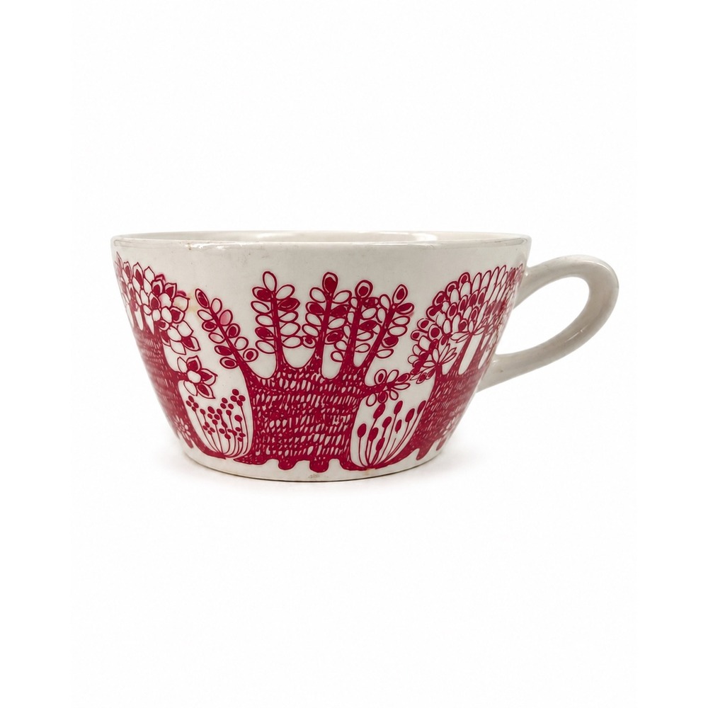 Figgjo Flint Arden Tea Cup Unisex OS Red Turi Design Norway MCM Vintage